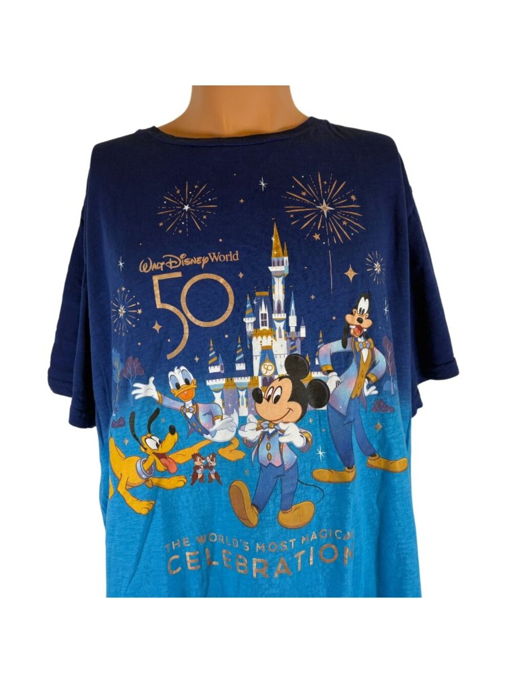 Disney T Shirt Mens Size XL Blue Tie Dye 50th Anniversary Mickey Mouse